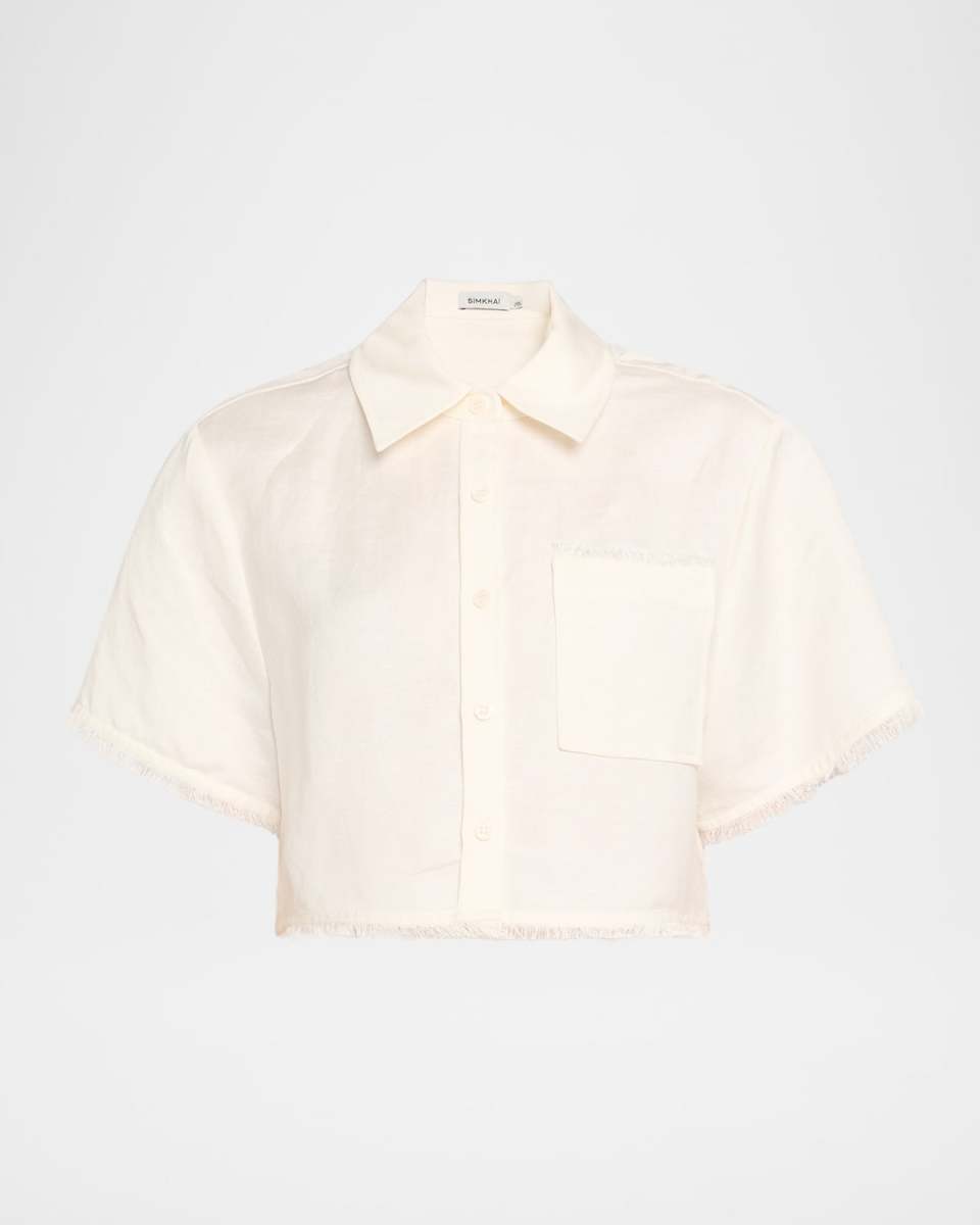 Solange Short-Sleeve Cropped Shirt